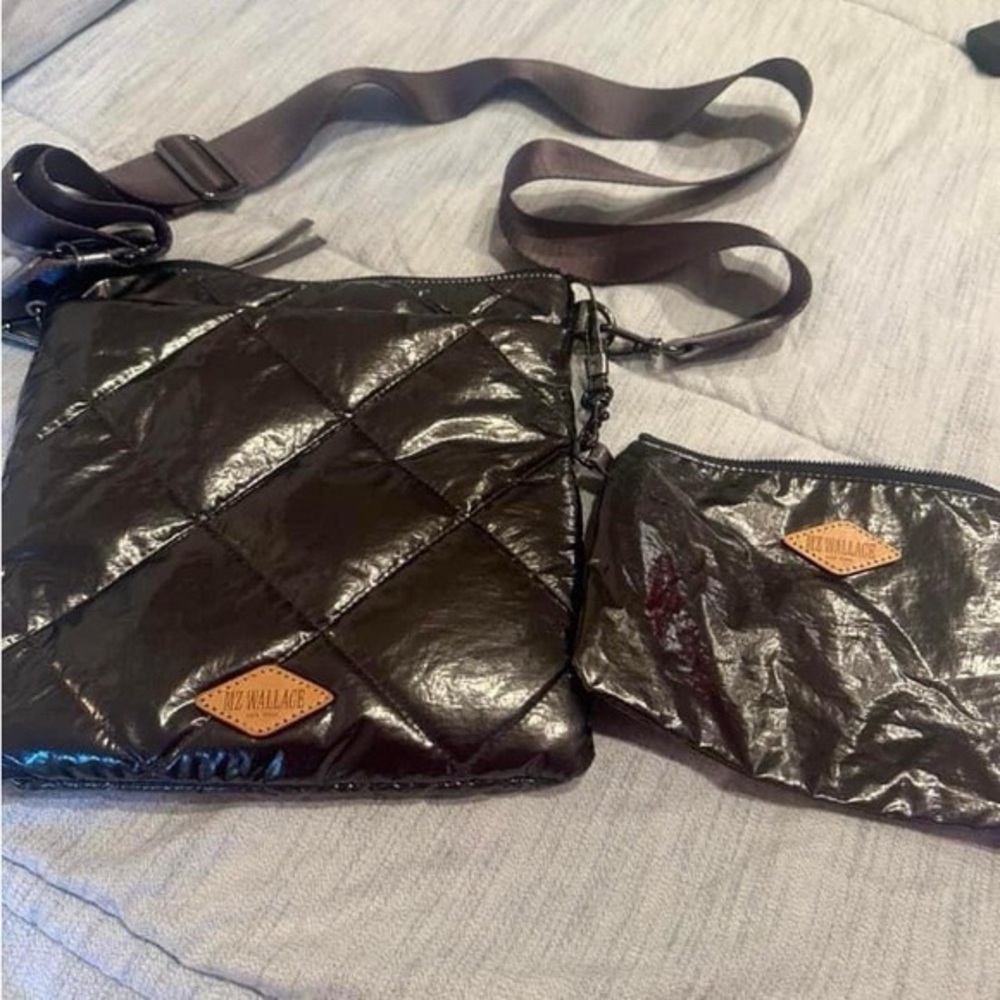 MZ Wallace Metallic Madison flat crossbody